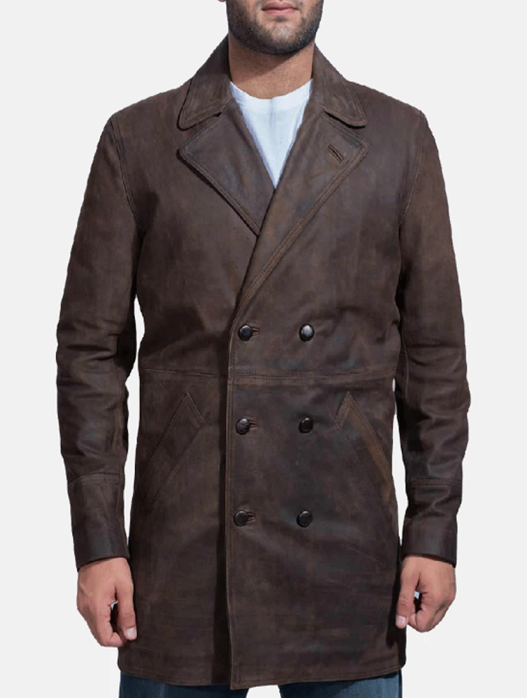 Half Life Brown Leather Coat - Leather Maker Store