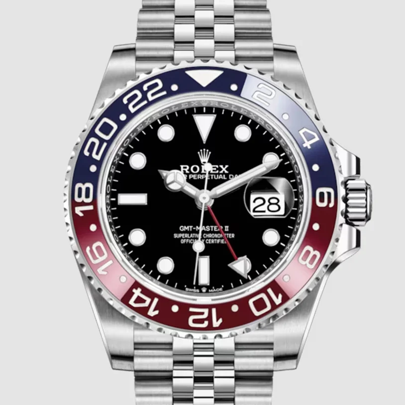 ROLEX STAINLESS STEEL GMT MASTER II BLUE BLACK BEZEL BATMAN MODEL