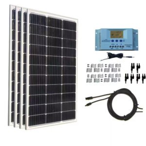 WindyNation 400-Watt Monocrystalline Solar Panel Kit with 30 Amp Solar Charge Controller