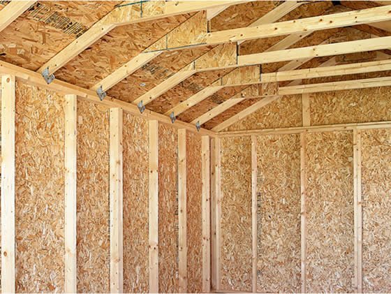 Dover Garage Interior 2x4 Studs & Hurricane Truss Hangers