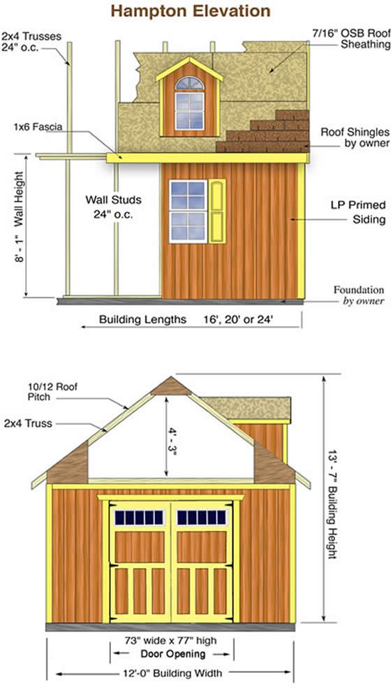 Hampton Wood Storage Shed Measurements